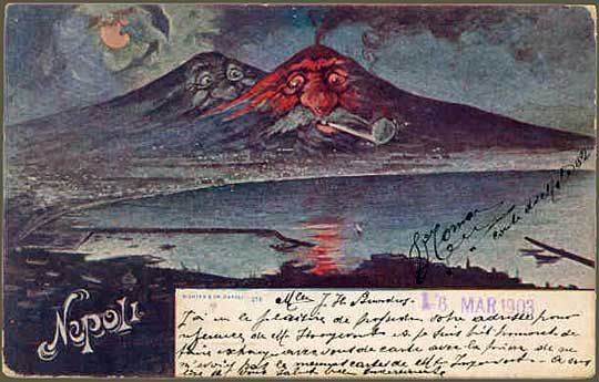Slide88 - 1903-an avuncular Vesuvius on an old postcard
